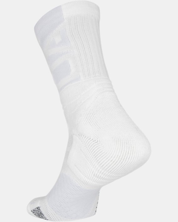 Unisex UA Playmaker Crew Socks, White, pdpMainDesktop image number 3